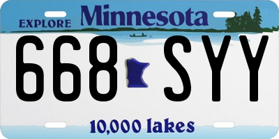 MN license plate 668SYY