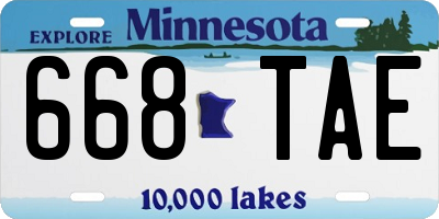 MN license plate 668TAE