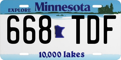 MN license plate 668TDF