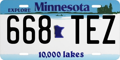 MN license plate 668TEZ