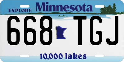 MN license plate 668TGJ