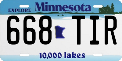 MN license plate 668TIR