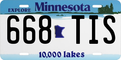 MN license plate 668TIS