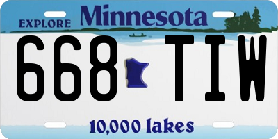 MN license plate 668TIW