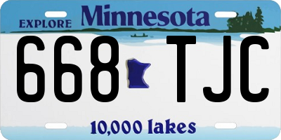 MN license plate 668TJC