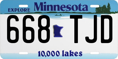 MN license plate 668TJD