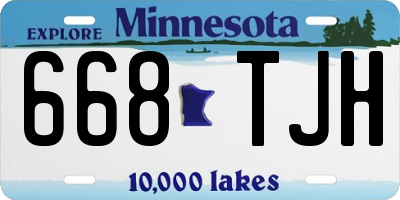 MN license plate 668TJH