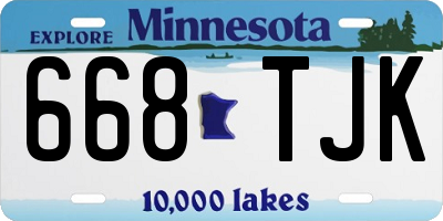 MN license plate 668TJK