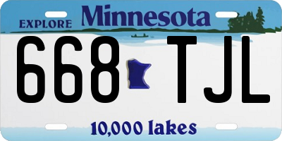 MN license plate 668TJL
