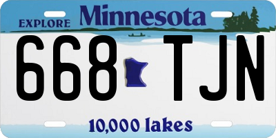 MN license plate 668TJN