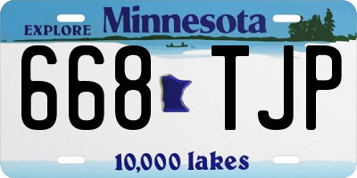 MN license plate 668TJP