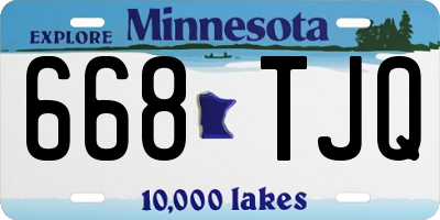MN license plate 668TJQ