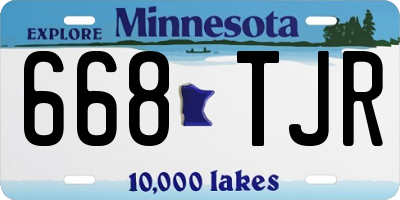 MN license plate 668TJR