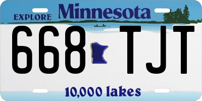 MN license plate 668TJT