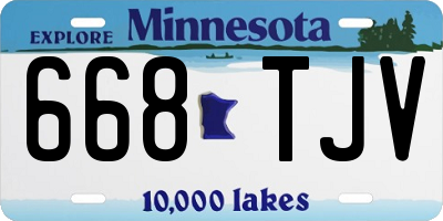 MN license plate 668TJV