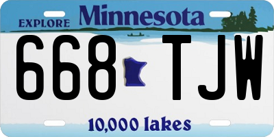 MN license plate 668TJW