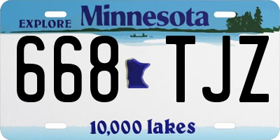 MN license plate 668TJZ