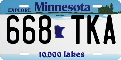 MN license plate 668TKA