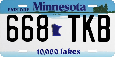 MN license plate 668TKB