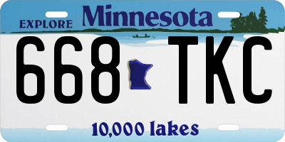 MN license plate 668TKC