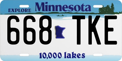 MN license plate 668TKE