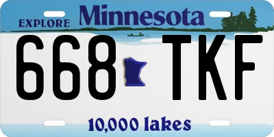 MN license plate 668TKF