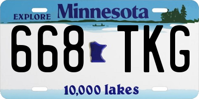 MN license plate 668TKG