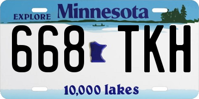 MN license plate 668TKH