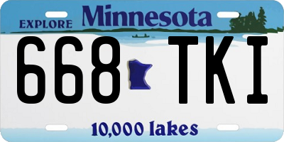 MN license plate 668TKI