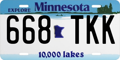 MN license plate 668TKK