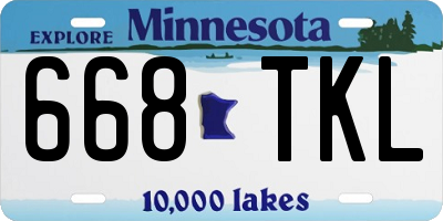 MN license plate 668TKL