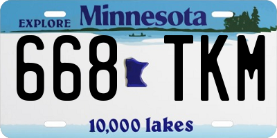 MN license plate 668TKM