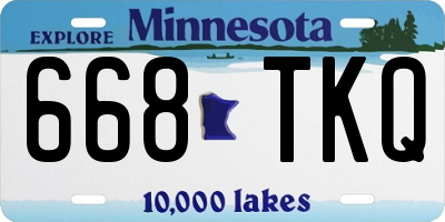 MN license plate 668TKQ