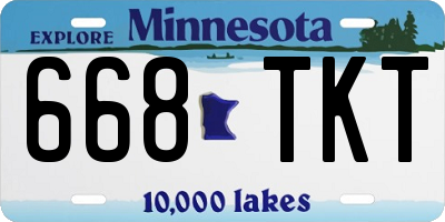 MN license plate 668TKT