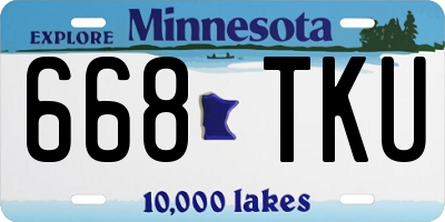 MN license plate 668TKU