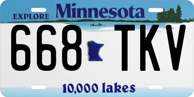 MN license plate 668TKV