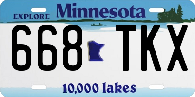 MN license plate 668TKX