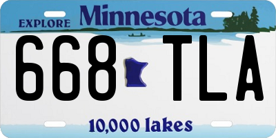 MN license plate 668TLA