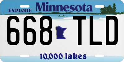 MN license plate 668TLD