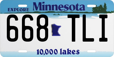 MN license plate 668TLI