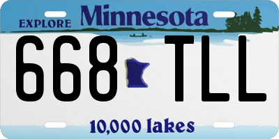 MN license plate 668TLL