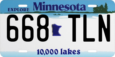 MN license plate 668TLN