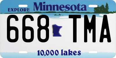 MN license plate 668TMA