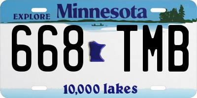 MN license plate 668TMB