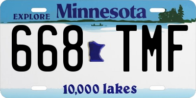 MN license plate 668TMF