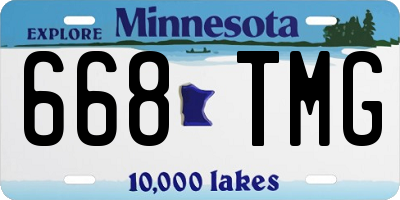 MN license plate 668TMG