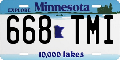 MN license plate 668TMI
