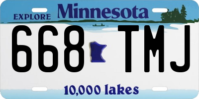 MN license plate 668TMJ