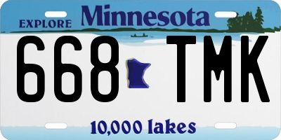 MN license plate 668TMK