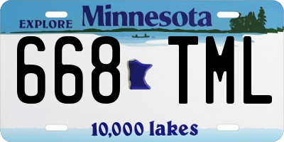 MN license plate 668TML